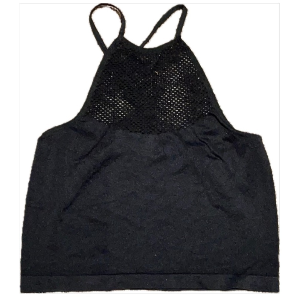Forever 21 spandex cropped tank mesh neckline